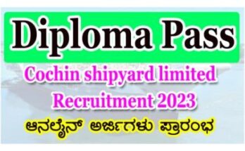 cochin shipyard limited recruitment 2023